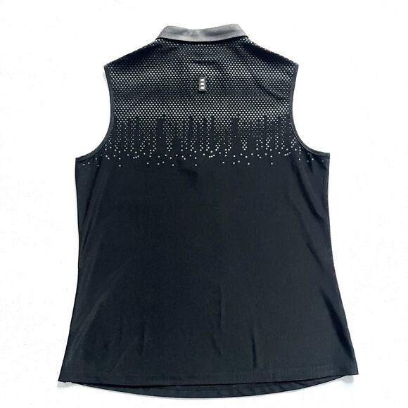 Jamie Sadock 1/2 Zip Golf Shirt Black Gray Texture Teal Aqua Sleeveless Polo M - Picture 11 of 11